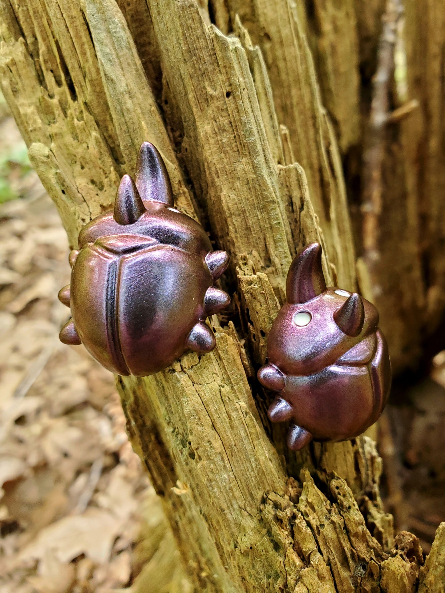 "Blackberry" 3D Rhino Beetle Pin