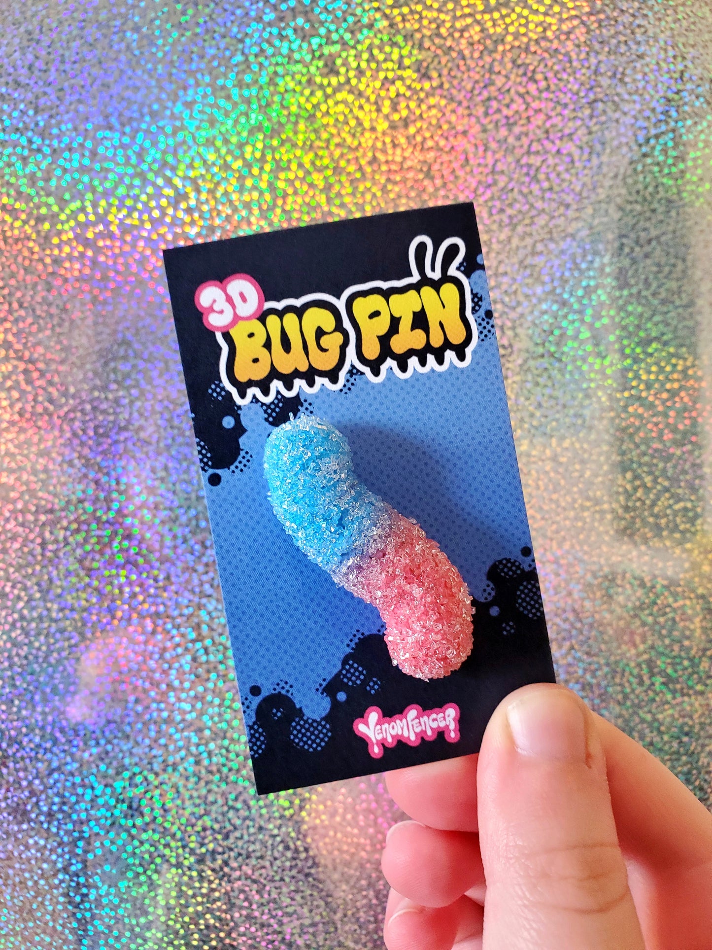 "Sour Blue" 3D Worm Pin