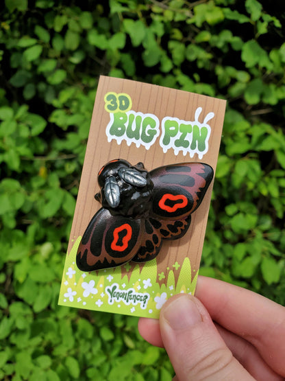 "Mothman" 3D Moth Pin