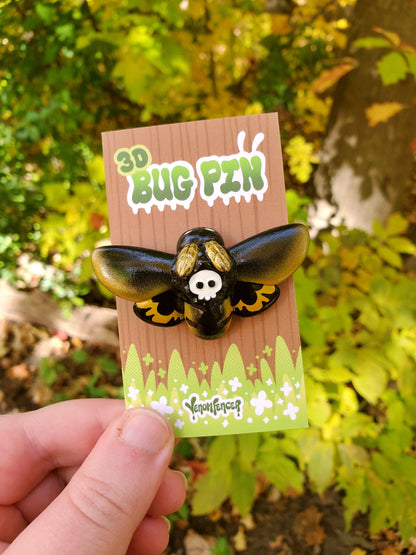 "Deaths Head" 3D Moth Pin