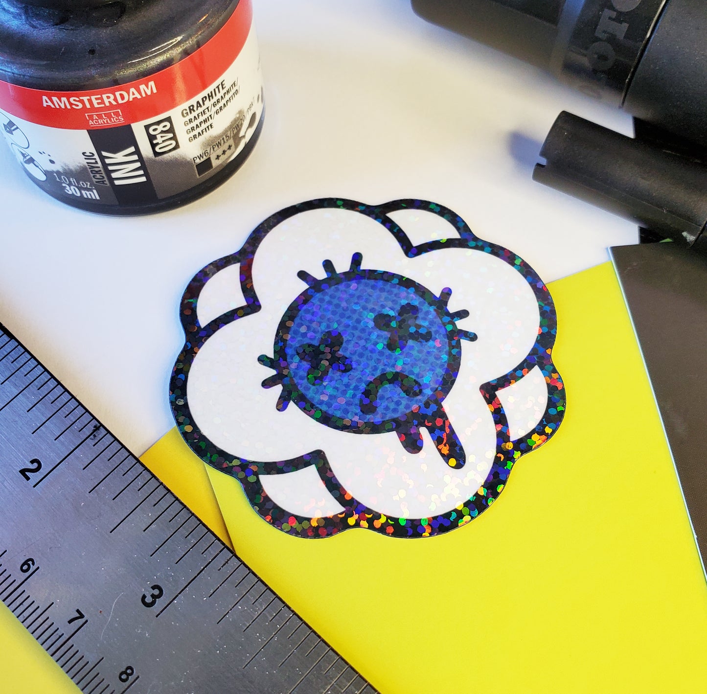 "Pushing Up Daisies" Holographic Vinyl Sticker